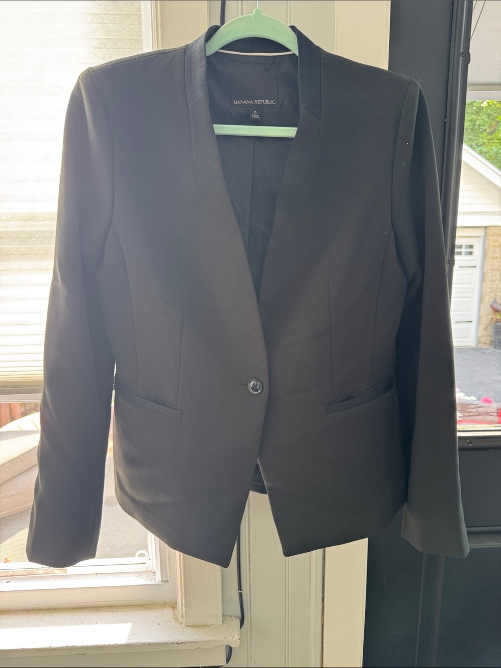 Banana Republic Black Single-Button Tailored Blazer
